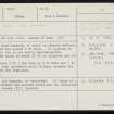 Knowes Of Euro, HY41NW 5, Ordnance Survey index card, Recto