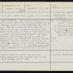 Wideford Hill, HY41SW 21, Ordnance Survey index card, page number 1, Recto
