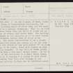 Wyre, Skirmie Clett, HY42NE 1, Ordnance Survey index card, page number 1, Recto