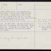 Rousay, Trumland, HY42NW 10, Ordnance Survey index card, page number 2, Verso