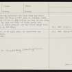 Rousay, Bigland Round, HY43SW 13, Ordnance Survey index card, page number 2, Verso