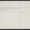 Rousay, Rinyo, HY43SW 20, Ordnance Survey index card, page number 2, Verso