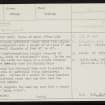 Westray, Queena Howe, HY44NW 11, Ordnance Survey index card, page number 1, Recto
