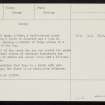 Westray, Queena Howe, HY44NW 11, Ordnance Survey index card, page number 2, Verso