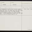 Westray, Langskaill, HY44SW 9, Ordnance Survey index card, Recto