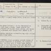 Skaill, HY50NE 21, Ordnance Survey index card, page number 1, Recto