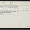 Eday, Withebeir, HY53NE 12, Ordnance Survey index card, page number 2, Verso