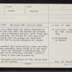 Stronsay, Hunton, HY62NE 6, Ordnance Survey index card, page number 1, Recto