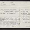 Stronsay, 'God Odina', HY62NE 9, Ordnance Survey index card, page number 1, Recto
