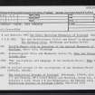 Papa Stronsay, St Nicholas' Chapel, HY62NE 14, Ordnance Survey index card, Recto