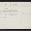 Stronsay, Wart Of Kirbister, HY62SE 8, Ordnance Survey index card, page number 2, Verso
