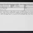 Stronsay, Wart Of Kirbister, HY62SE 8, Ordnance Survey index card, Recto