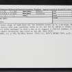 Stronsay, Lamb Ness, HY62SE 16, Ordnance Survey index card, Recto