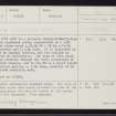 Stronsay, Lochend, HY62SW 8, Ordnance Survey index card, page number 1, Recto