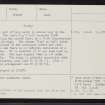 Sanday, Augmund Howe, HY63NE 3, Ordnance Survey index card, page number 2, Verso