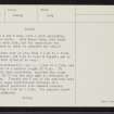 Sanday, Augmund Howe West, HY63NE 5, Ordnance Survey index card, page number 2, Verso