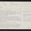 Sanday, Cross Parish Church, HY63NE 8, Ordnance Survey index card, page number 1, Recto