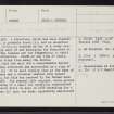 Sanday, Backaskaill, HY63NW 1, Ordnance Survey index card, page number 1, Recto