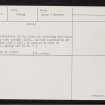 North Ronaldsay, Dennis Ness, HY75NE 6, Ordnance Survey index card, page number 2, Verso