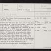 North Ronaldsay, Antabreck, HY75SE 12, Ordnance Survey index card, page number 1, Recto