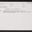 North Ronaldsay, Hill Of Holland, HY75SE 27, Ordnance Survey index card, Recto