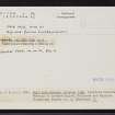 Fair Isle, Utra, HZ17SE 2, Ordnance Survey index card, Recto