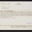 Fair Isle, Malcolm's Head, HZ17SE 30, Ordnance Survey index card, Recto