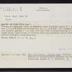 Fair Isle, Malcolm's Head, HZ17SE 31, Ordnance Survey index card, Recto