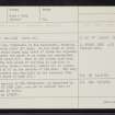 Great Bernera, Kirkibost, Dun Tiddaborra, NB13SE 4, Ordnance Survey index card, Recto