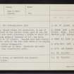 Lewis, Dun Carloway, NB14SE 1, Ordnance Survey index card, Recto