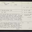 Lewis, Dun Loch An Duna, NB32NE 1, Ordnance Survey index card, page number 1, Recto