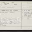 Lewis, Teampull Pheadair, NB35SE 10, Ordnance Survey index card, Recto