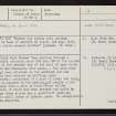 Lewis, Aignish, NB43SE 2, Ordnance Survey index card, page number 1, Recto