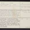 Lewis, Loch Shiavat, NB45NE 2, Ordnance Survey index card, Recto