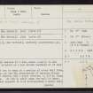 Lewis, Galson, Dun Sabhuill, NB45NW 3, Ordnance Survey index card, page number 1, Recto