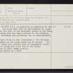Lewis, Dun Mara, NB46SE 5, Ordnance Survey index card, page number 2, Verso