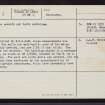 Lewis, Eye, Chicken Head, NB52NW 1, Ordnance Survey index card, page number 2, Verso