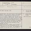 Lewis, Sheshader, Dun Dubh, NB53SE 1, Ordnance Survey index card, page number 1, Recto