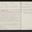 Lewis, Port Of Ness, Dun Eistean, NB56NW 1, Ordnance Survey index card, page number 1, Recto