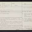 Lewis, Dun Eorradail, NB56SW 13, Ordnance Survey index card, page number 1, Recto