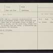 Strath Polly, NC01SE 2, Ordnance Survey index card, Recto