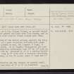 Baile Na Cille, Oldany Island, NC03SE 2, Ordnance Survey index card, page number 1, Recto