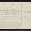 Culkein, An Dunan, NC03SW 1, Ordnance Survey index card, page number 2, Verso