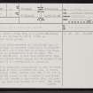 Slugaid Liath, NC14SE 12, Ordnance Survey index card, page number 1, Recto