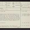 Loch Ailsh, NC30NW 2, Ordnance Survey index card, page number 1, Recto