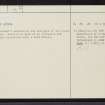 The Ord North, NC50NE 16, Ordnance Survey index card, page number 2, Verso