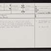 Knockdhu, NC50NE 87, Ordnance Survey index card, page number 1, Recto