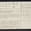 Tirryside, NC51SE 11, Ordnance Survey index card, page number 1, Recto