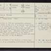 Tongue House, NC55NE 4, Ordnance Survey index card, page number 1, Recto