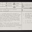 Kinloch, NC55SE 17, Ordnance Survey index card, page number 1, Recto